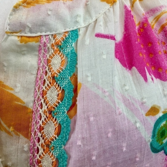 Vintage Y2K Bohemian Drop Waist Cotton Midi Dress - Picture 9 of 16